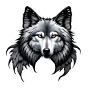 half wolf half butterfly wings tattoo design idea