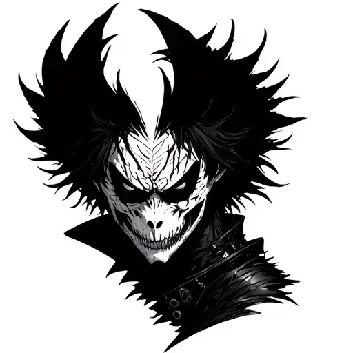 ryuk from death note patchwork sleeve tattoo design idea