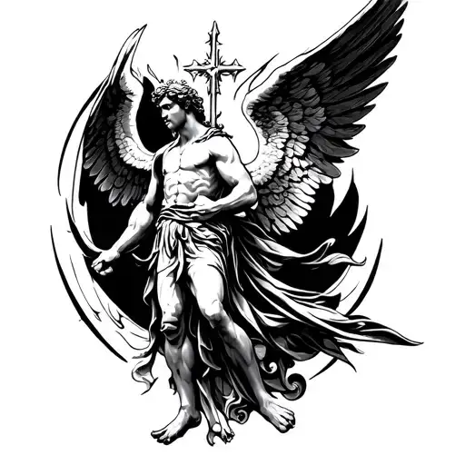 st michael the archangel tattoo design idea