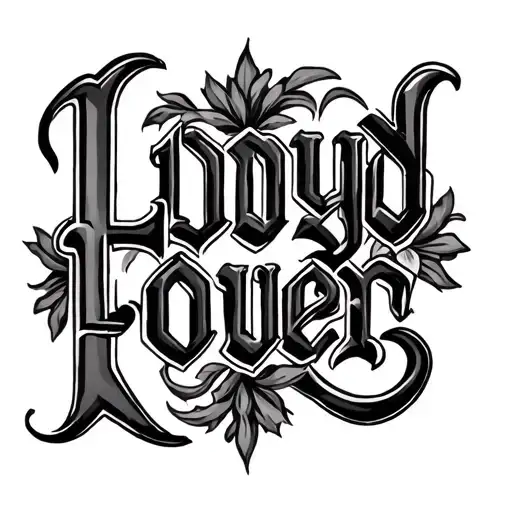 two word ambigram lloyd lover tattoo design idea