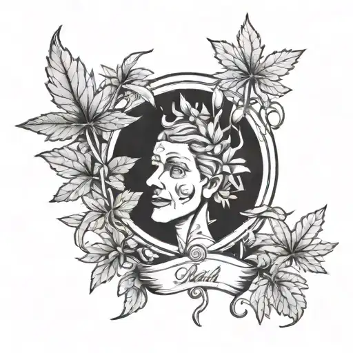 miss you dad weed plant tattoo design idea