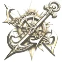 odessa anchor, tryzub trident tattoo design idea