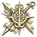odessa anchor, tryzub trident tattoo design idea