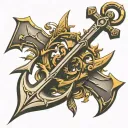 odessa anchor, tryzub trident tattoo design idea