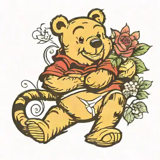 sexy winnie the pooh tattoo design idea