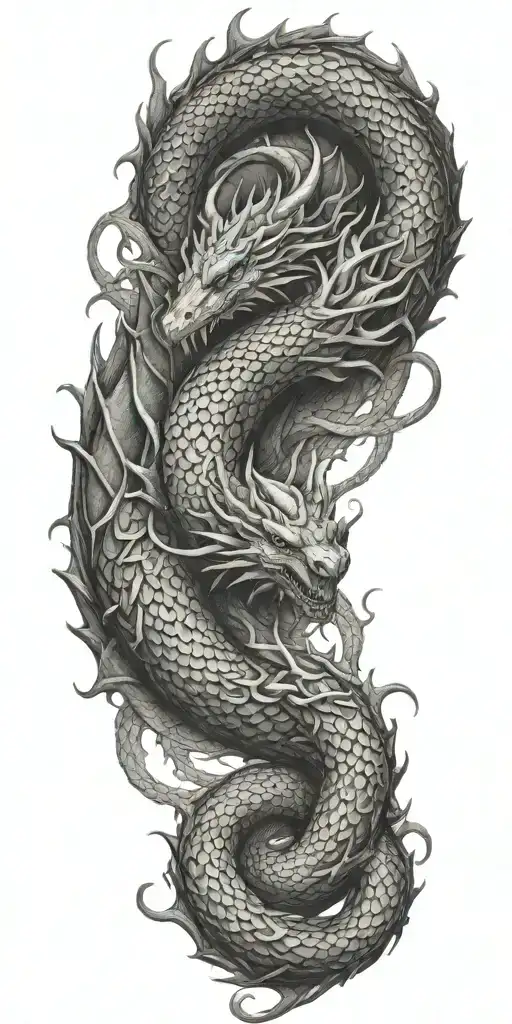 A Medusa-inspired dragon tattoo with intricate scales tattoo design idea