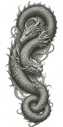A Medusa-inspired dragon tattoo with intricate scales tattoo design idea