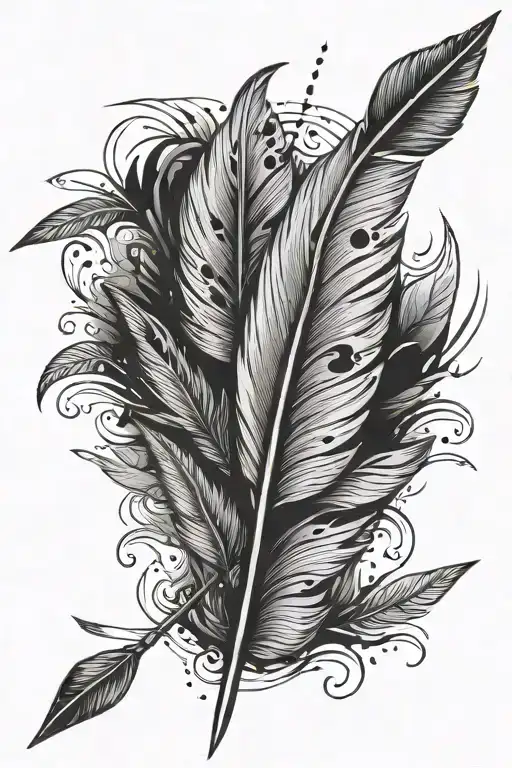 arrow feather  tattoo design idea