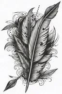 arrow feather  tattoo design idea