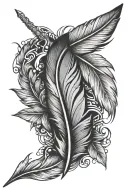 arrow feather  tattoo design idea
