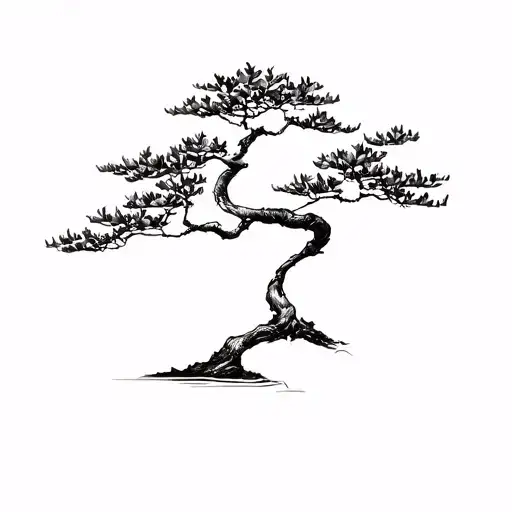bonsai tree tattoo design idea