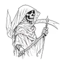 a grim reaper holding a scythe tattoo design idea