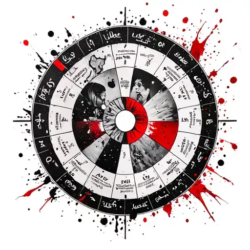 birth chart merging tattoo design idea