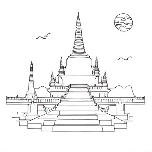 ankor watt temple travel themed tattoo tattoo design idea