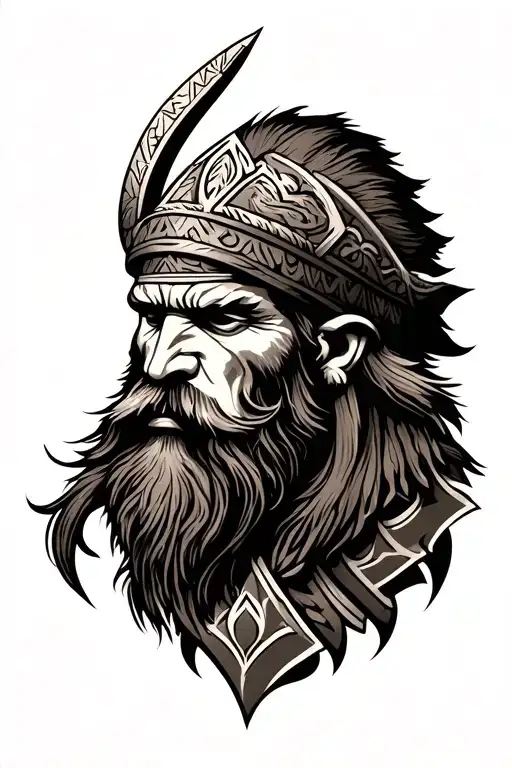 tribal viking symbols tattoo design idea