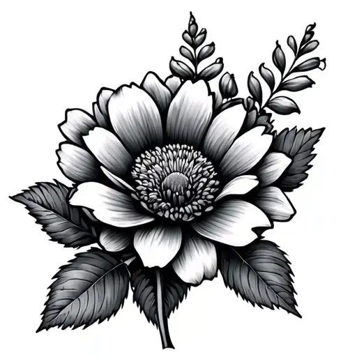 Heather flower tattoo design idea