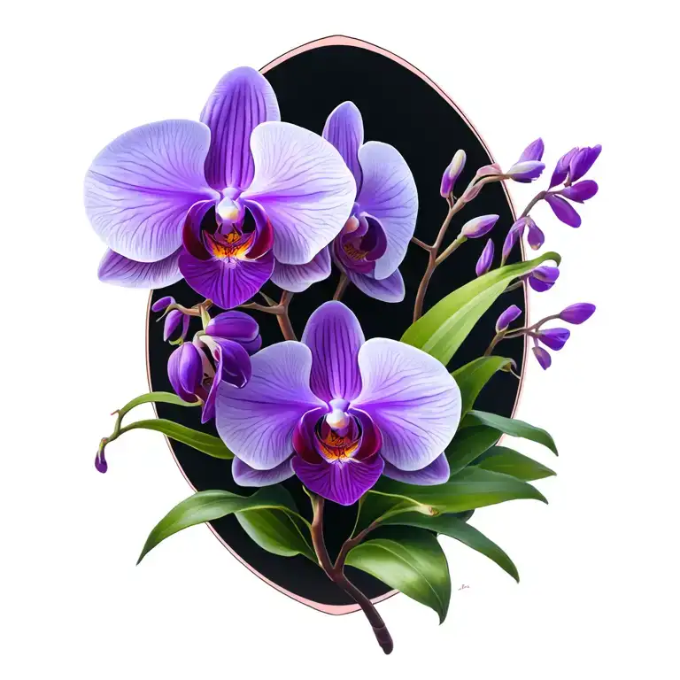 purple orchid tattoo design tattoo design idea