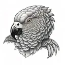 african grey portrait tattoo design idea