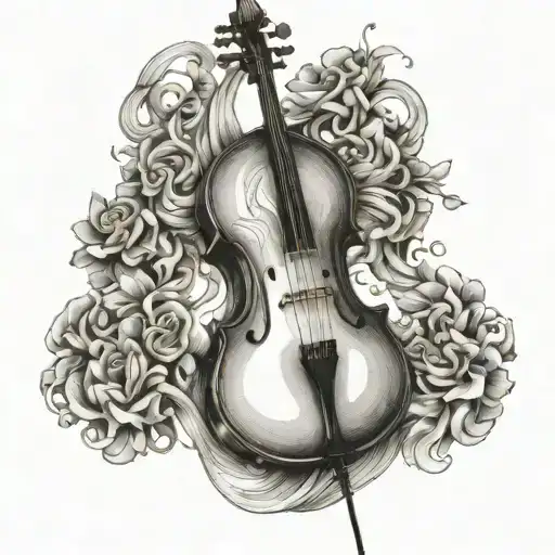 cello narrow snchor tattoo design idea