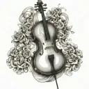 cello narrow snchor tattoo design idea