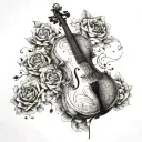 cello narrow snchor tattoo design idea