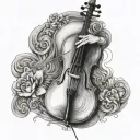 cello narrow snchor tattoo design idea