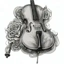 cello narrow snchor tattoo design idea