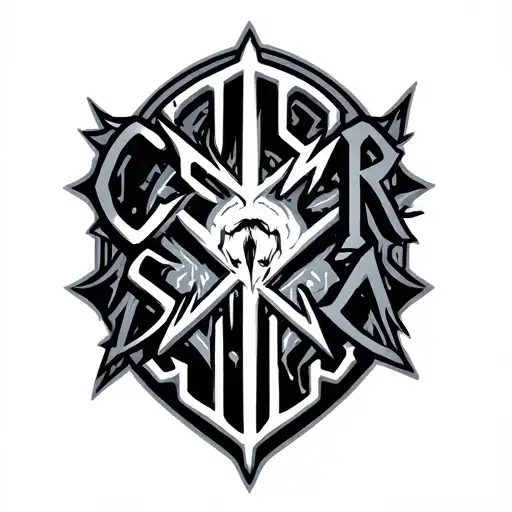 Cyber Sigilism Text tattoo design idea