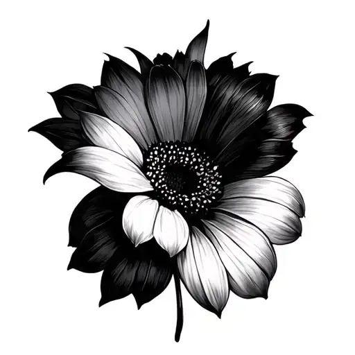 Half Butterfly Half Flower tattoo design idea