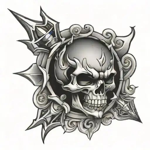 Spike mace realistic style tatto design tattoo design idea