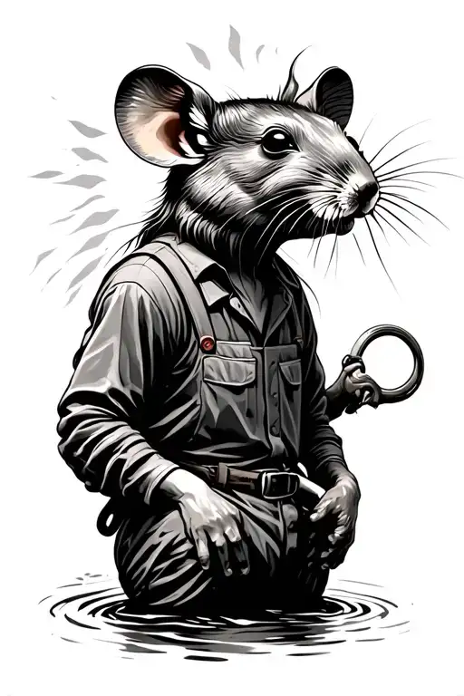 palay rise,workers,hidden rat,sun,river, tattoo design idea