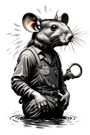 palay rise,workers,hidden rat,sun,river, tattoo design idea