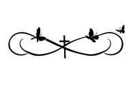 Infinity two butterflies and cross tattoo tattoo design idea
