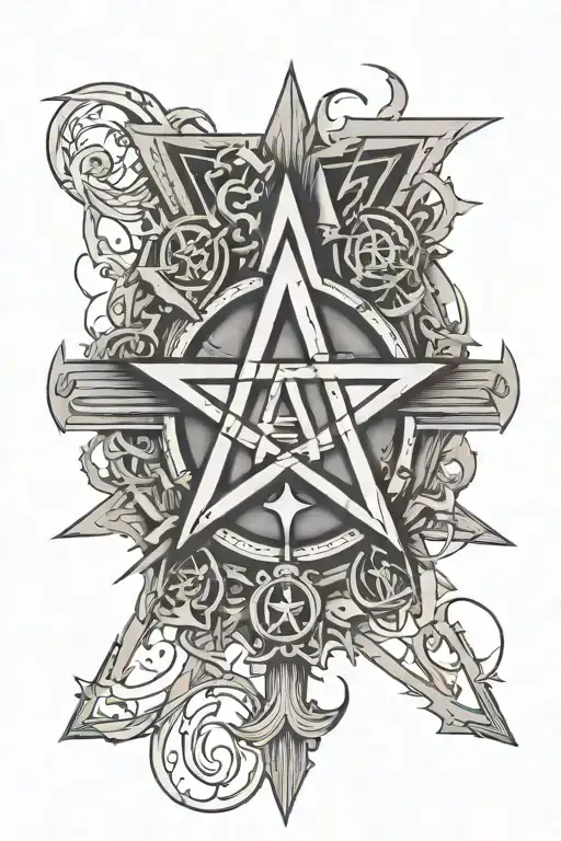 big A WORD, anarchist tattoo  Key elements:- Anarchy symbol, star, A WORD  tattoo design idea