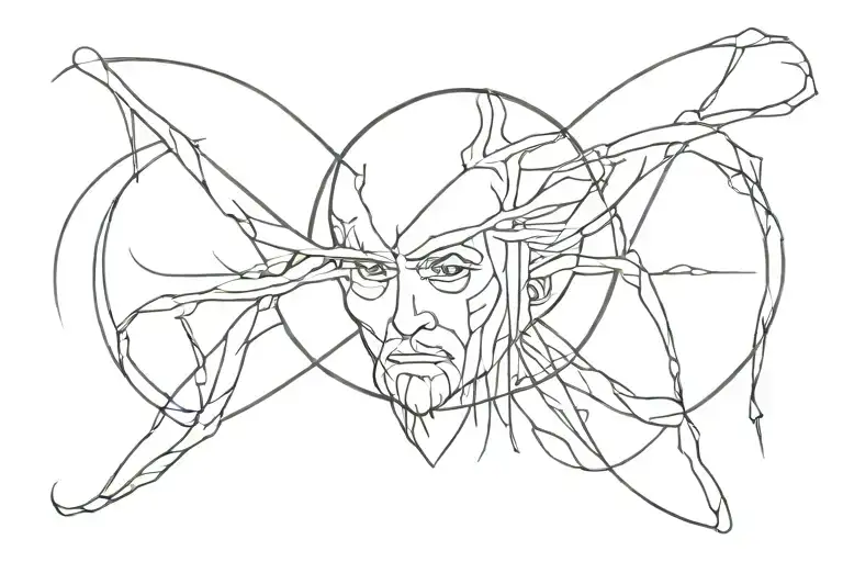 Crone Made of three M M M tattoo design idea