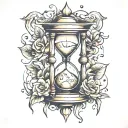 hourglass in hand drawn style tattoo design idea