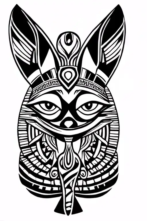 bastet, ankh symbol with eye tattoo design idea