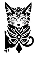 bastet, ankh symbol with eye tattoo design idea