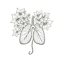 lungs half flower tattoo design idea