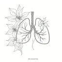 lungs half flower tattoo design idea
