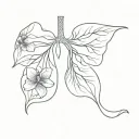 lungs half flower tattoo design idea
