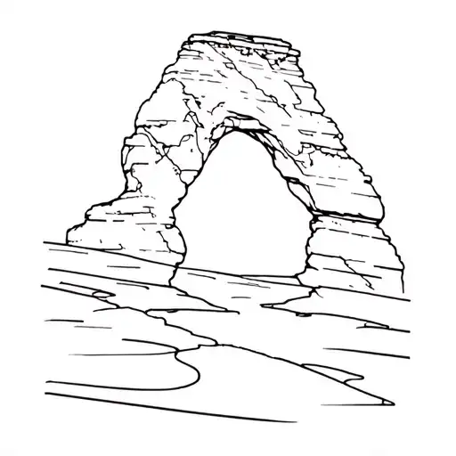 delicate arch tattoo design idea