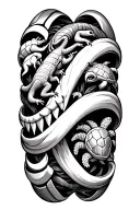 Polynesian bracelet depicting shark teeth, lizards, and turtles. tattoo design idea