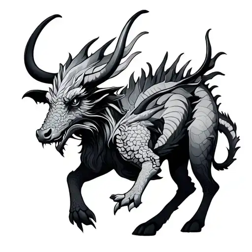 Dragon And Ox tattoo design idea