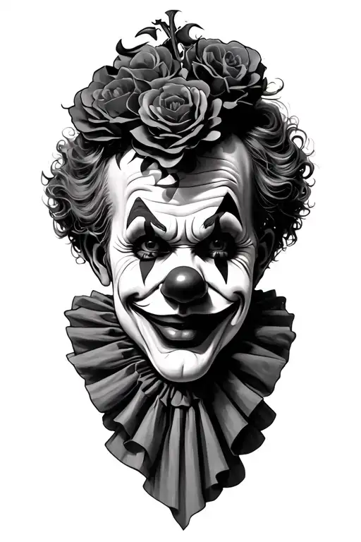magical clown tattoo design idea