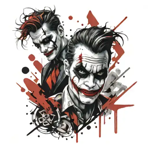 joker and Harley Quinn inspired tattoo tattoo design idea