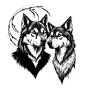 Lobos Couple Heart Author tattoo design idea