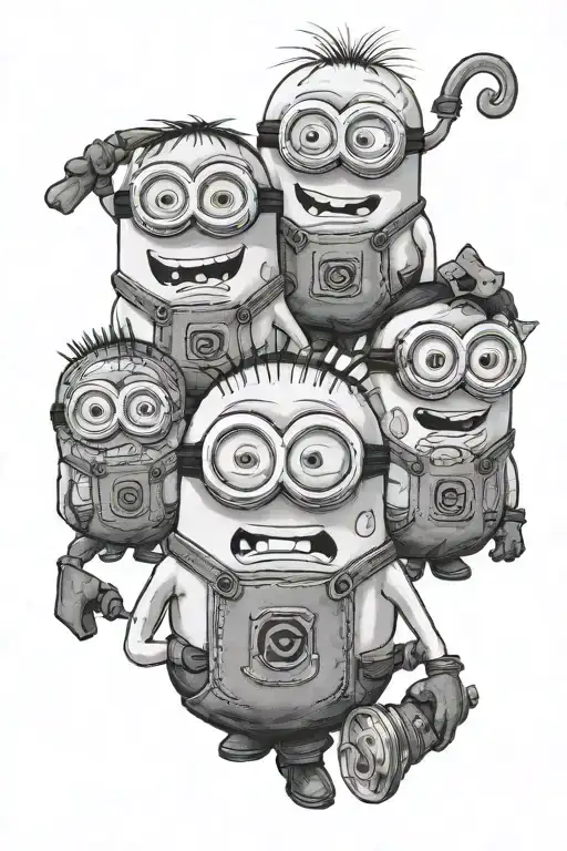minion hear see speak tattoo design idea