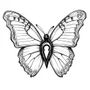 a tiny butterfly has a keyhole in its body  tattoo design idea