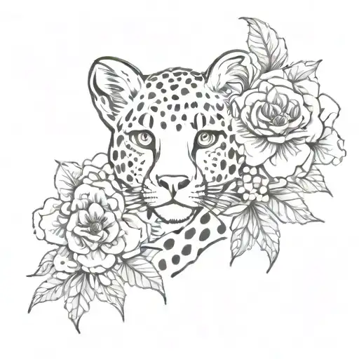 flowers , Betty boop , cheetah tattoo design idea